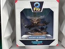Marvel Guardians of The Galaxy Vol 2 QFig Rocket And Groot Figure Statue, New