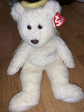 Rare Halo II Angel Bear W/ brown nose. Ty Beanie Baby January 14, 2000 With Tags