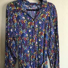Next Uk 10 Midaxi Button Down Floral Collared Tie Belt Spring Summer Autumnal