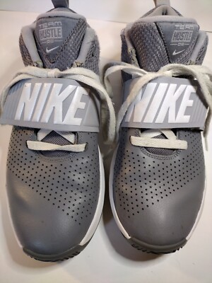 Nike Team Hustle D8 Boy's Training/Basketball Shoes Size youth Gray White  - Main Image