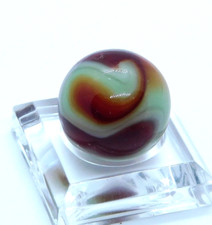 Small Marble Gorgeous Teal Oxblood Slag Swirl 14.5 mm 0.57 in NM 4B