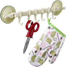 Porta Utensili da Cucina in PLASTICA Barra Porta Mestoli con 5 ganci appendi