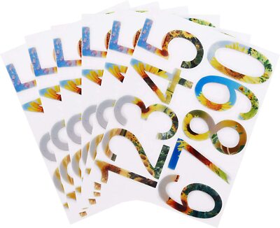 FANKUTOYS 60 Pieces Colored Flowers 0-9 Number Stickers - Self Adhesive ...