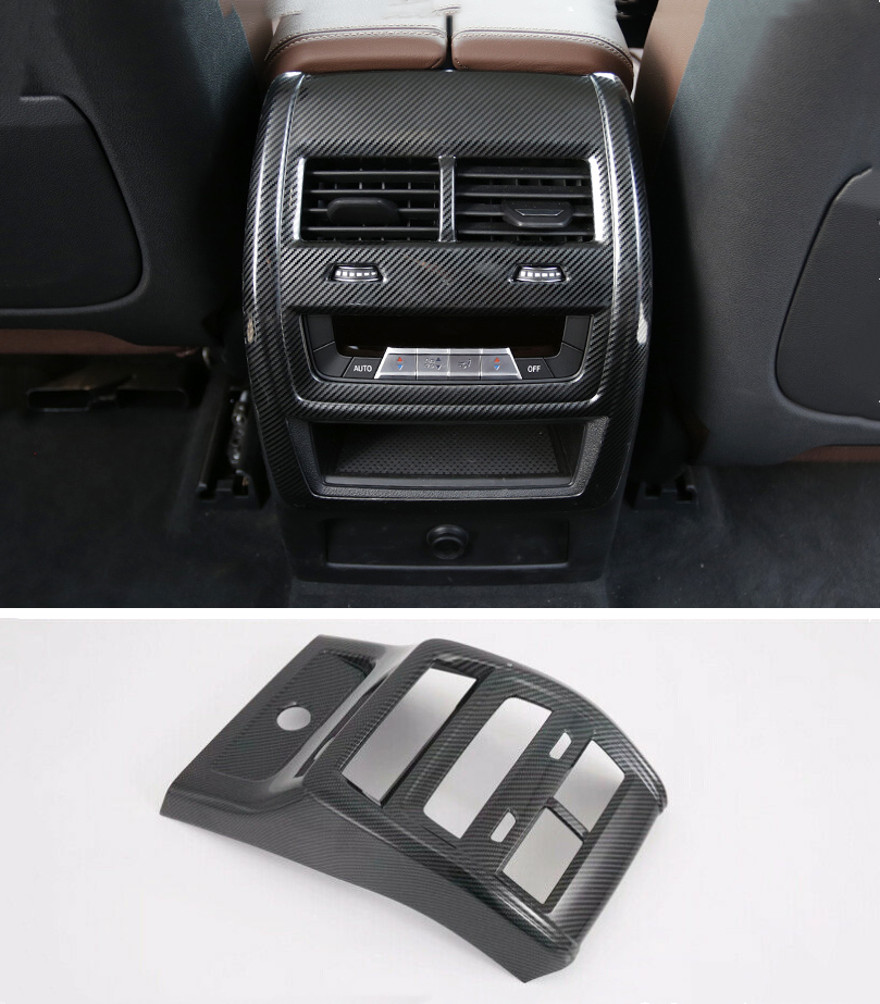 For BMW X5 G05 Carbon Fiber Black Interior Rear Air Vent Outlet Cover