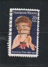 L5286 ETATS UNIS TIMBRE N° 1895 de 1990 " marianne moore "  Oblitéré