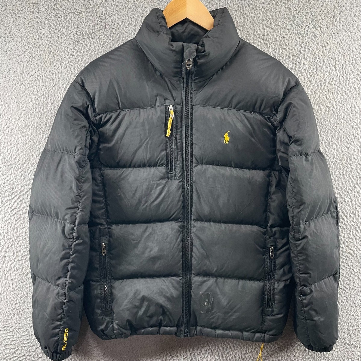 Polo Ralph Lauren RL250 Down Puffer Jacket Black Yellow Polo Ralph Lauren RL250 Down Puffer Jacket Black Yellow