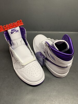 W NIKE AIR JORDAN 1 HIGH OG [CD0461 151] WHITE COURT PURPLE Sz 7.5