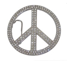 New Men Women Peace Sign Belt Buckle Symbol Dove Peace-Lover-Keeper Silver Bling
