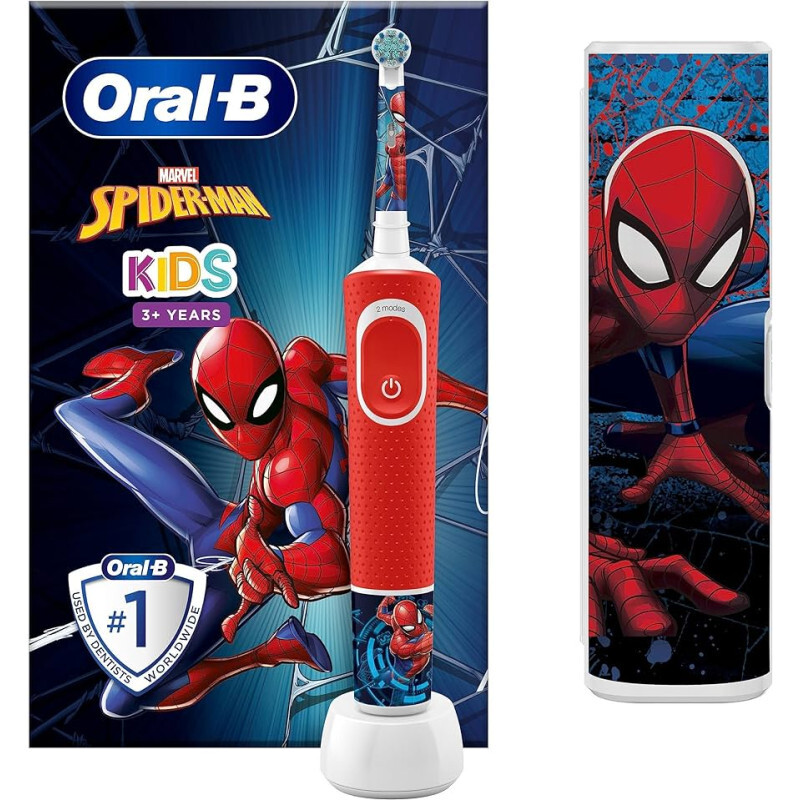 Oral-B Vitality PRO Spazzolino elettrico per bambini Spiderman con custodia da v
