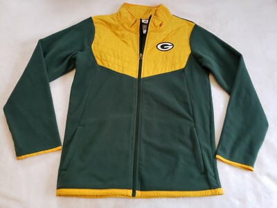 NFL Team Apparel Jacket Youth Size XXL Green Bay Packers Fleece Full Zip Pockets