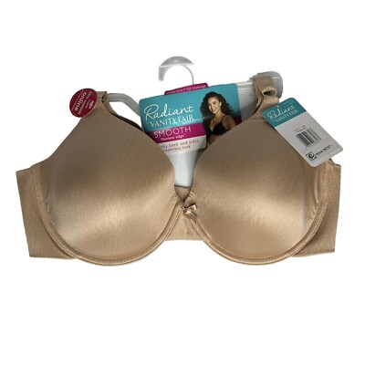 Vanity Fair Radiant Womens Smoothing Back Bra Beige Underwire Size 40D