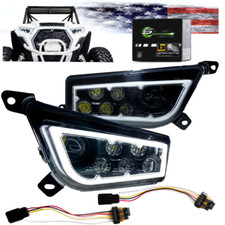 RZR LED Headlight Halo Polaris XP Turbo  1000, 900, General (Black Halo)