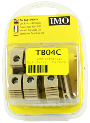 IMO TB04C Hutschienenklemme 3x16mm Schraubenklemmen mit Endplatten & Markierung