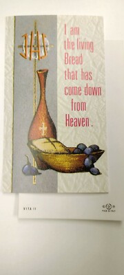 I am the living Bread that has come down from Heaven PRAYER card MADE in ITALY