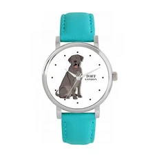 Toff London TLWS-73606 Ladies Silver Labrador Retriever Dog Watch