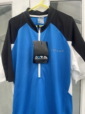 Dare2B Subdue ladies short sleeve cycle jersey in blue/white/black - size 8