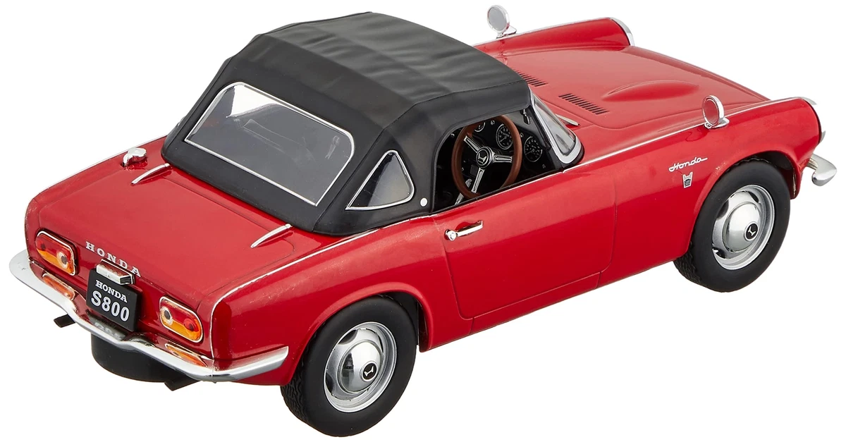 First: 18 1/18 Honda S800 Convertible Red Completed F18-012 from