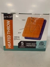 Octrot Heated Throw Plush Blanket 10 Speeds Auto Shut Off Gray 50 X 60 Lap