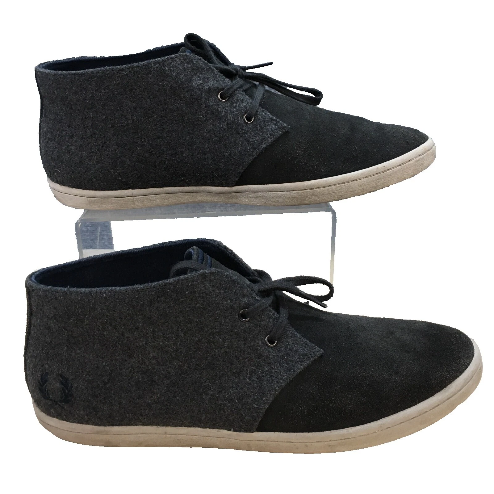 Parte superior de cuero Fred Perry Negro Zapatos informales para hombres