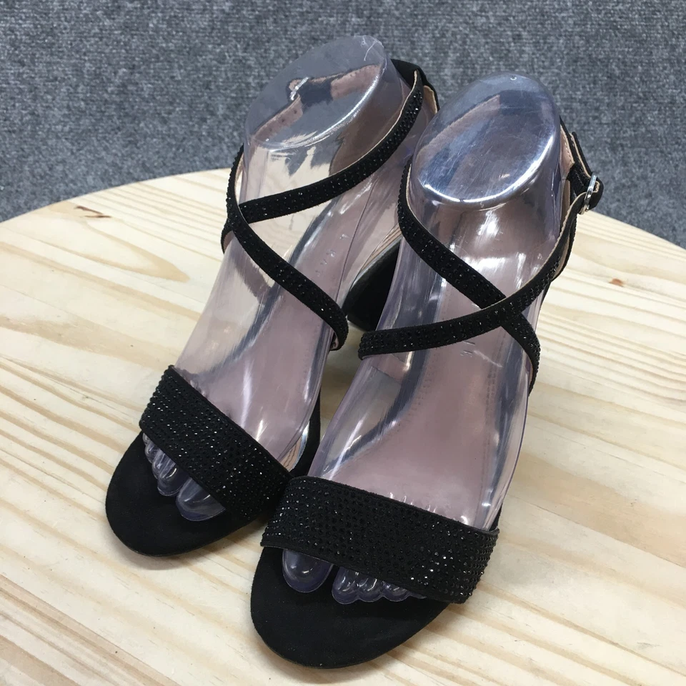 Kelly & Katie Sandals Womens 6.5 M Paloona Strappy Pumps Black Rhinestones - Image 3 of 4