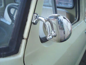 4" Stainless Steel CLASSIC CAR Clamp Clip On Peep Overtaking Mirror Like Chrome - Image 2 of 4