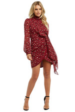 BARDOT KALIA PRINT DRESS IN BURG LEOPD WOMENS SIZE XS 4 NEW