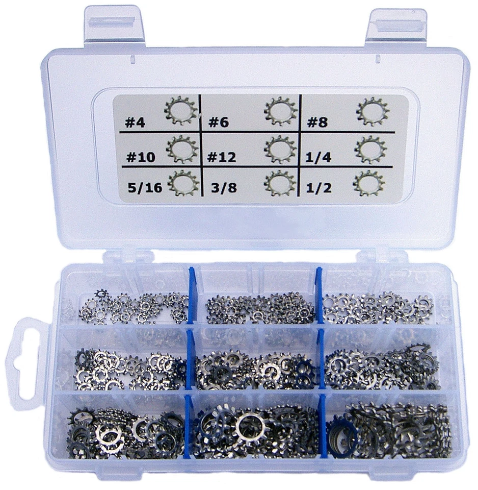 StainlessTown 18-8 Stainless External Star Lock Washer Kit #4 to 1/2"