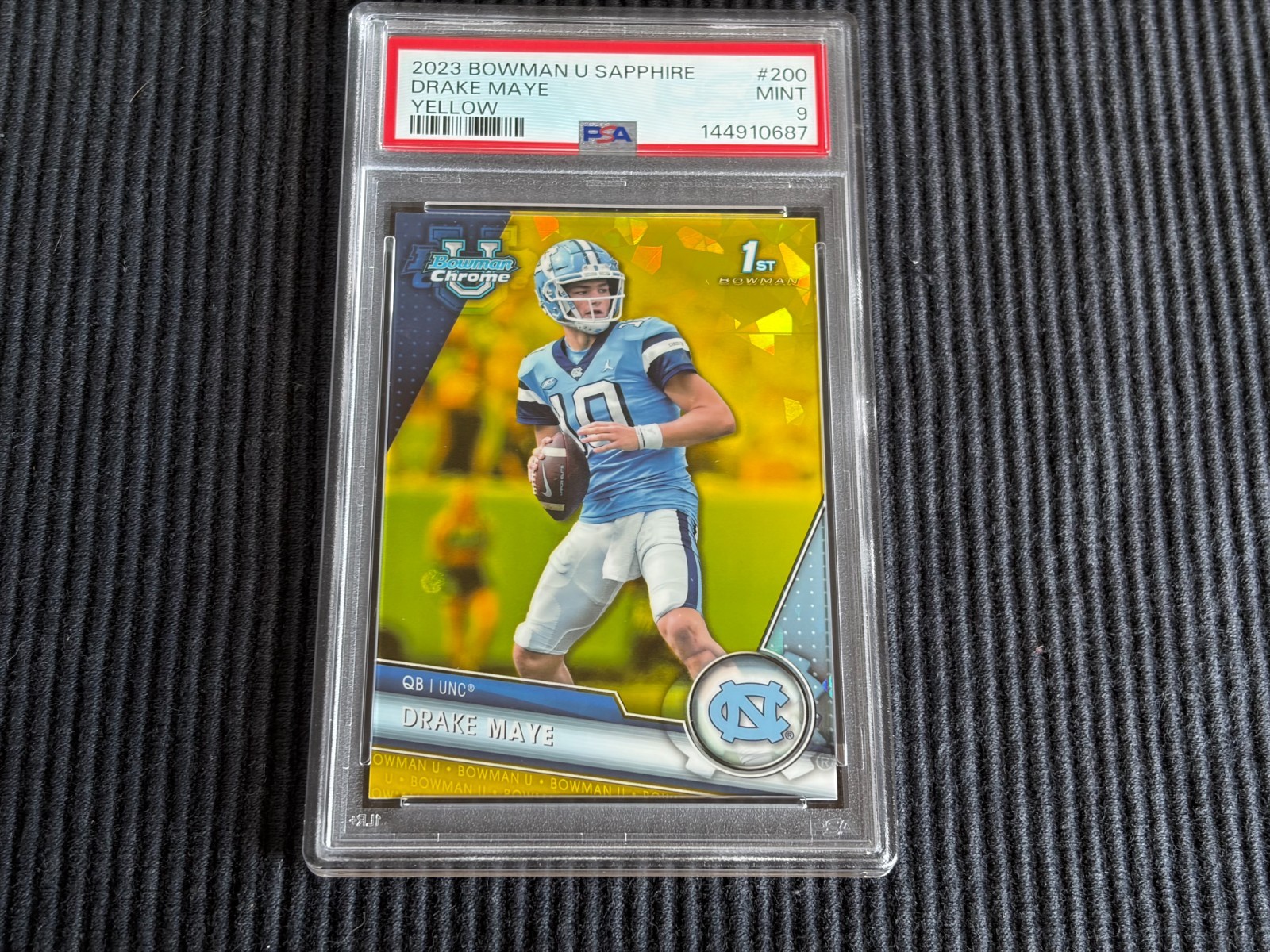 2023 BOWMAN U SAPPHIRE #200 DRAKE MAYE *YELLOW REFRACTOR #41/75 PSA 9 MINT*