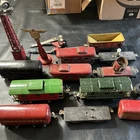 LIONEL? Prewar? O‑Gauge Train Lot of 16 Mixed Cars & Signs Vintage Tin
