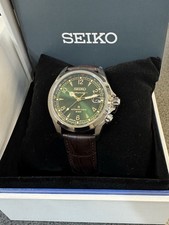 Seiko Prospex Alpinist Mechanical 39.5mm Green Dial Leather Band Watch SPB507 12