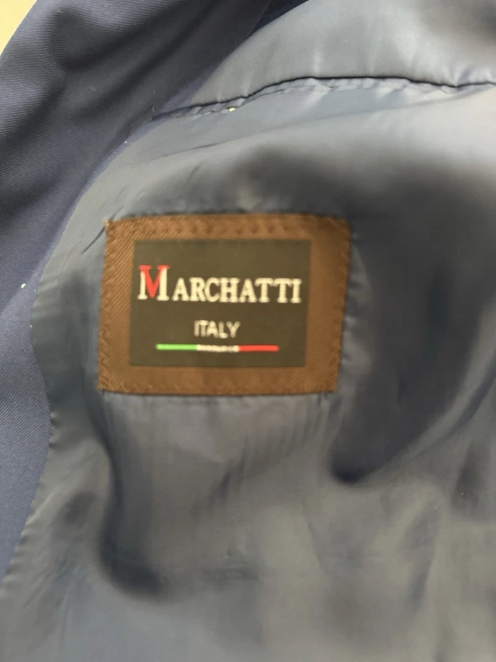 Traje Blazer Marchatti Italia Hombres Azul Real Talla 40L Negocios Formal Fiesta Iglesia Foto 3 de 4