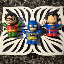 Fisher Price Little People Batman, Superman, and Robin.