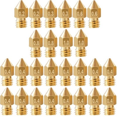 26 Pcs Ender 3 MK8 Brass 3D Printer Nozzle Kit with Cleaning Tools
