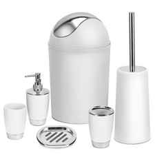 Bathroom Accessories Set 6 Pcs Set Ensemble Complete Soap Dispenser Toothbrush