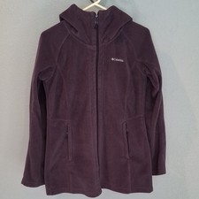 Columbia Women's Fleece Jacket Size M, Purple, Zip Front, Long Sleeve Sportswear