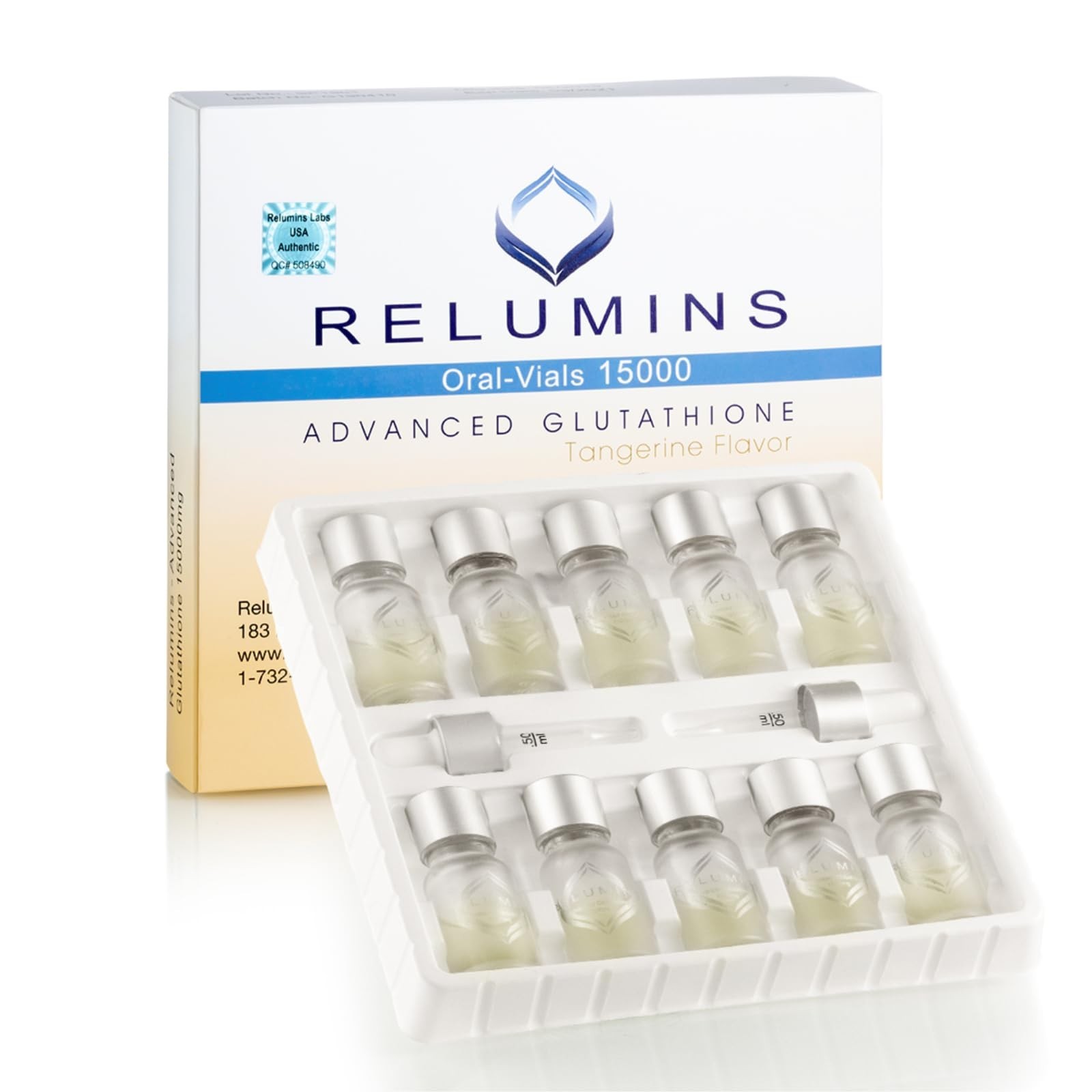 Relumins Liquid Glutathione Oral Supplement - 15000mg x 10 Mini Bottles