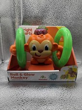 Bright Starts Roll Glow Monkey Toy with Lights and Melodies, Ages 6 months NIB