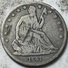 1841-O 50c Seated Liberty Half Dollar. Attractive Circulated Details, Scratch
