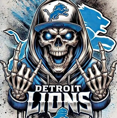 (2) Detroit Lions Radical Skull Waterproof Vinyl Stickers 4x4 Car Decals