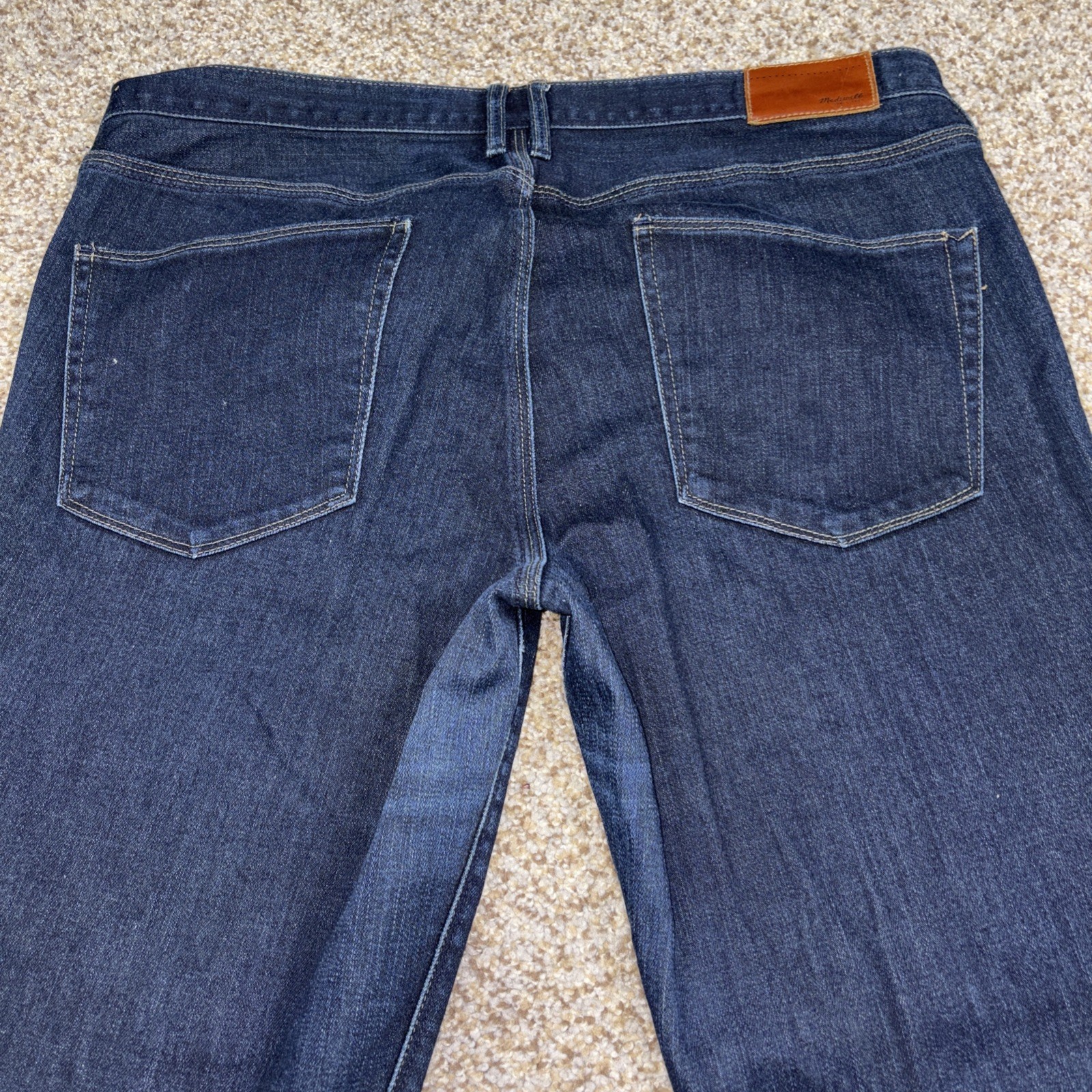 Madewell Jeans Mens 32x34 Rail Straight Mid Rise Dark Wash Denim Fits 34 X 29.5 - View 16