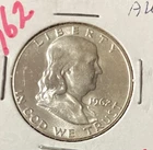 1962 Franklin Half dollar, 90% silver Uncirculated