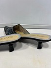 Womens Black Satin Rhinestone Pointed Toe Kitten Heel Mules Size 9.5 — photo 6