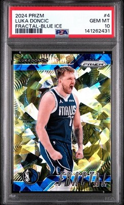 2024 Panini Prizm Luka Doncic Fractal Blue Ice /125 PSA 10 Pop 4