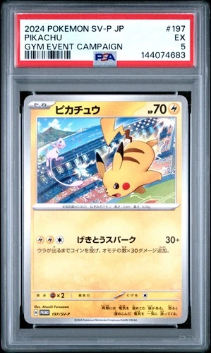 2024 POKEMON JAPANESE SV-P PROMO GYM EVENT CAMPAIGN #197 PIKACHU PSA 5