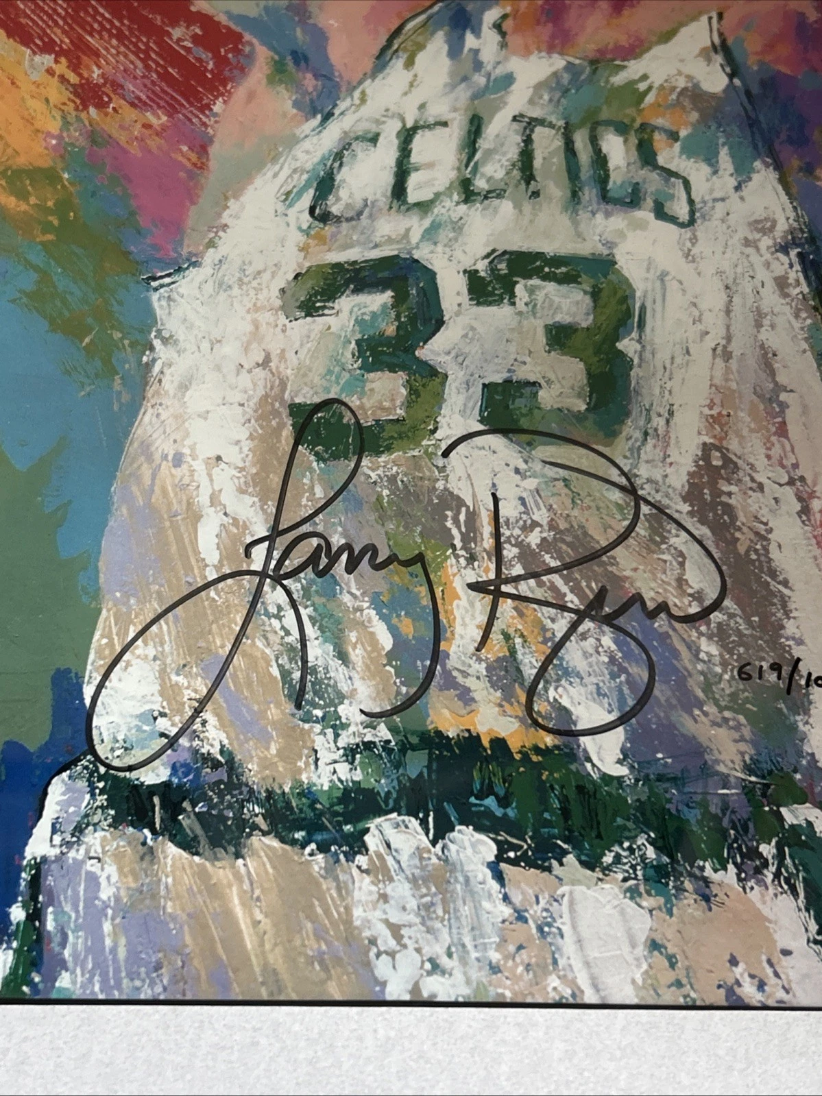 Larry Bird 33 for 3 Original Leroy Neiman Collection Hand