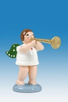 Engelmusikant Engel Mit Fanfare Ohne Krone HöHe Ca 6Cm NEU Holzengel Erzgebirge