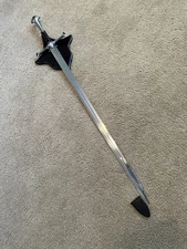 Medieval  Replica Long Sword with Wooden Display Plaque and tip cover