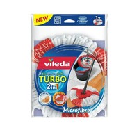 Vileda Turbo 2In1 Easy Wring & Clean Mop Kopf Rot/Weiß