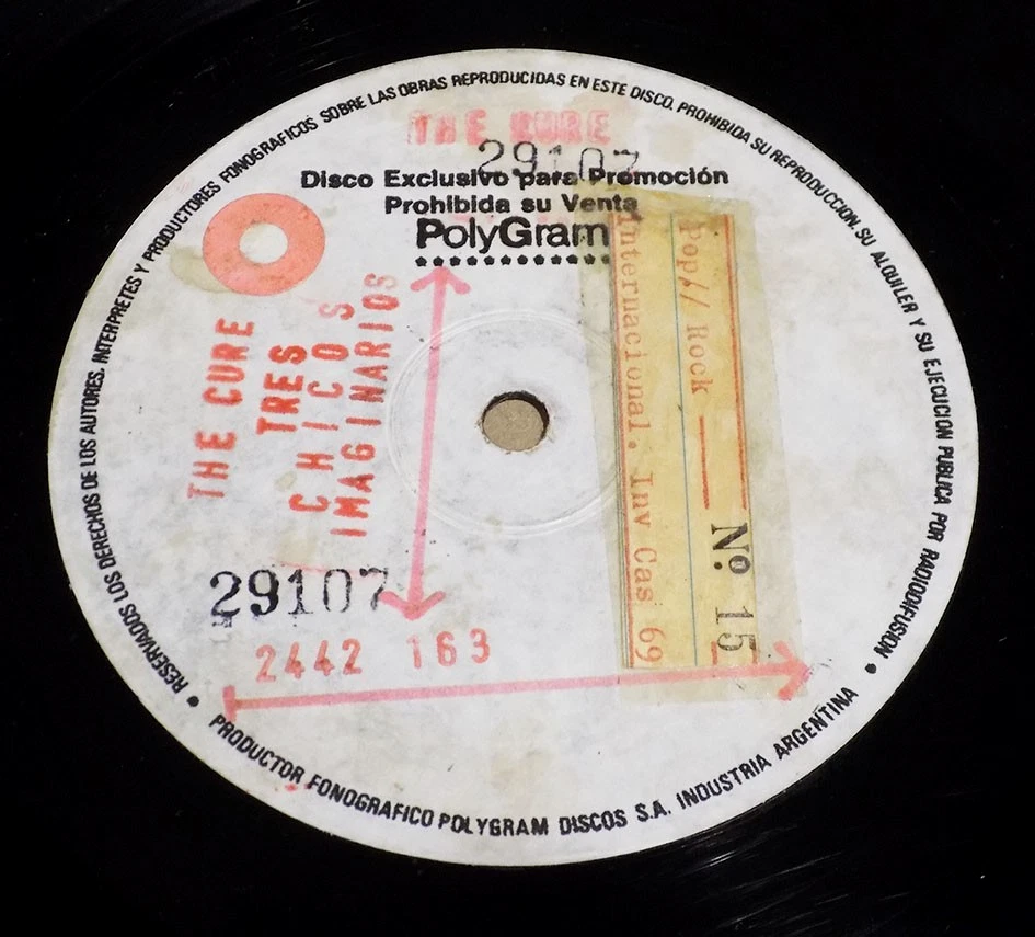 Test Pressing THE CURE Three Imaginary Boys Rare Argentine 1988 Promo LP - Image 3 of 4