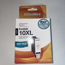 Kodak 10B & 10XL High Yield Black Ink  New/Sealed Remfrd by OfficeMax